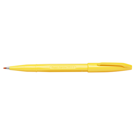 Ручка капиллярная PENTEL S520-G Sign Pen, 2.0мм, фибровый узел, желтая