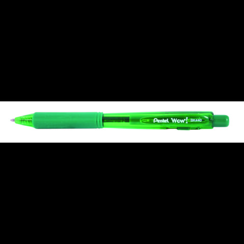 Ручка шариковая автоматическая PENTEL BK440-D, резиновый упор, 1.0мм, корпус трехгранный, зеленая