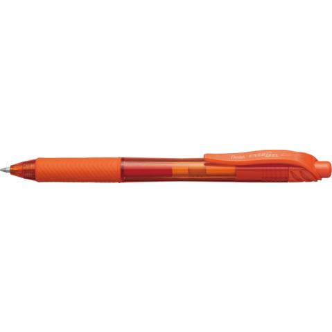 Ручка гелевая автоматическая PENTEL BL107-F Energel-X, резиновый упор, 0.7мм, оранжевая