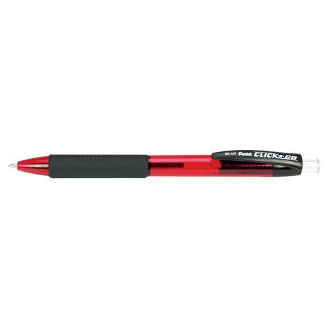 Ручка шариковая автоматическая PENTEL BK457-B Click&Go, резиновый упор, 0.7мм, корпус трехгранный, красная