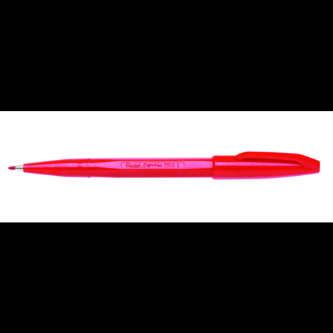 Ручка капиллярная PENTEL S520-B Sign Pen, 2.0мм, фибровый узел, красная