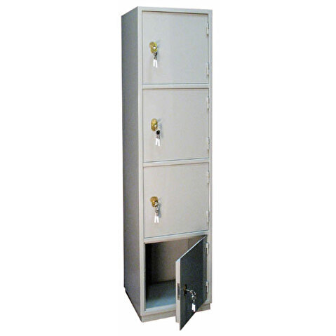 Шкаф бухгалтерский КБ-06, 1850х440х390мм, 50кг, 4-секционный, усиленная дверь