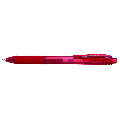 Ручка гелевая автоматическая PENTEL BLN105-B Energel-X, резиновый упор, 0.5мм, красная