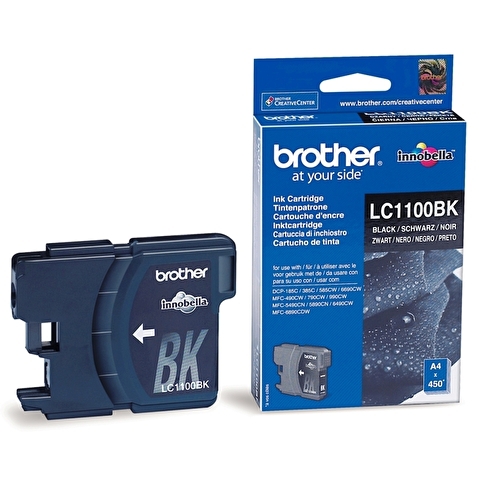 Картридж BROTHER LC1100BK для DCP-185C/385C,MFC490C/6890CN, 450стр, Black