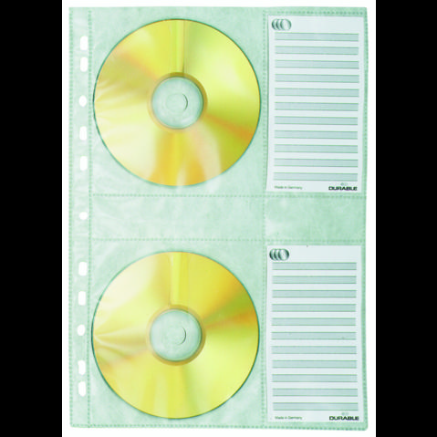 Вкладыш с перфорацией для 4CD/DVD DURABLE  А4, 5шт/уп (5222-19)
