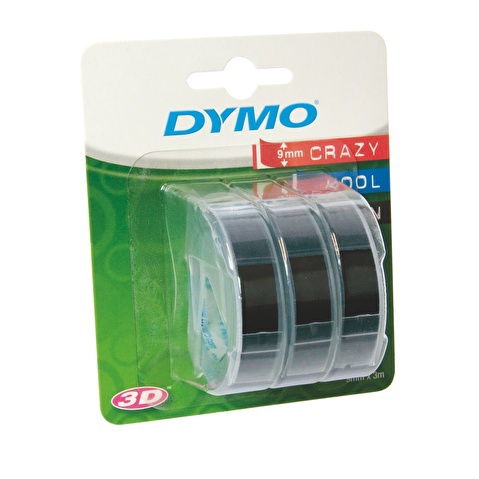 Лента для этикет-принтеров DYMO Label Omega, 9мм х 3м, белый/черный, 3рул/уп, пластик (S0847730/146077)