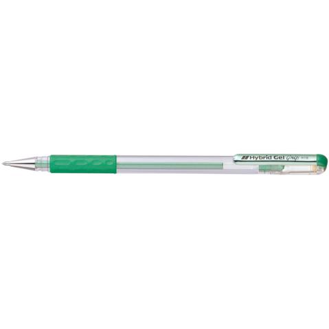 Ручка гелевая PENTEL K118-MB Hybrid Gel Grip Metallic, резиновый упор, 0.8мм, гибридные чернила, зеленая