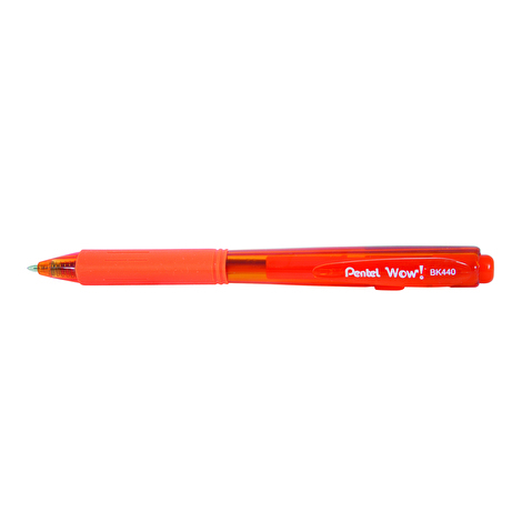 Ручка шариковая автоматическая PENTEL BK440-F, резиновый упор, 1.0мм, корпус трехгранный, оранжевая