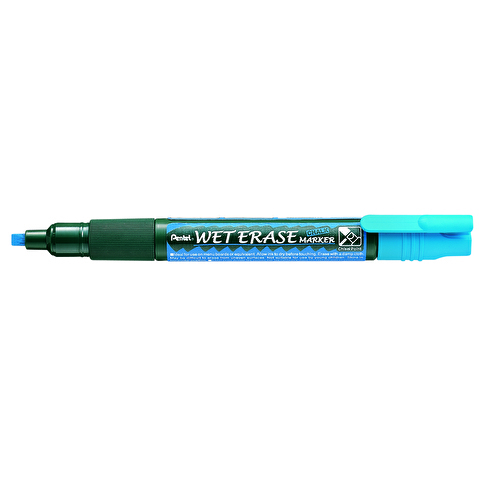 Маркер для стекол PENTEL SMW26-C Wet Erase Marker, на меловой основе, наконечник двусторонний, круглый/скошенный, 2/4мм, синий