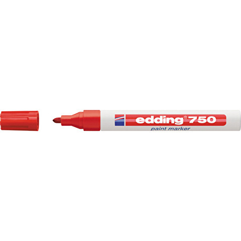 Маркер лаковый EDDING 750, круглый наконечник, 2-4 мм, красный