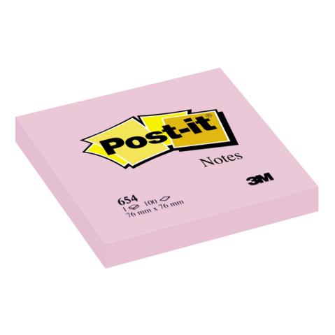 Самоклеящийся блок 3M Post-it Classic 654-P, 76х76мм, 100л, розовый