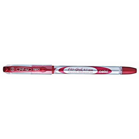Ручка гелевая CELLO Flo Gel, резиновый упор, 0.5мм, красная