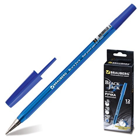 Ручка шариковая BRAUBERG Black Jack, 0.7мм, корпус тонированный, синяя