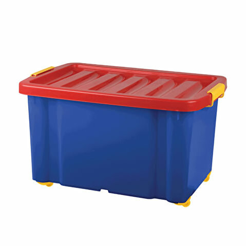 Ящик для хранения игрушек Jumbo, 60л, 39.3х59.3х33.9см, на колесах, с крышкой, пластик, PT9946