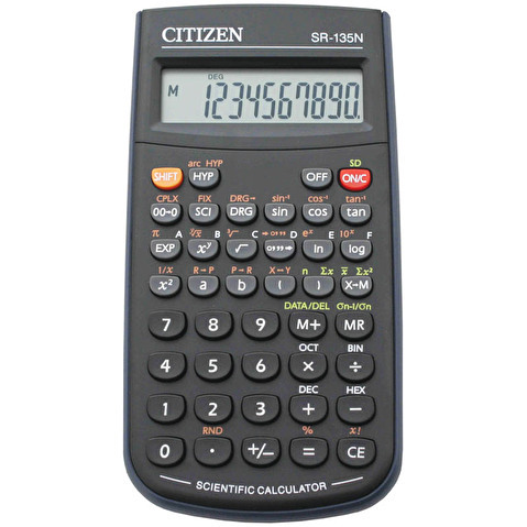 Калькулятор научный  8+2 разр. CITIZEN SR-135N, 128 функций, питание от батареек, 141х78мм