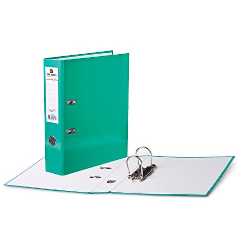 Папка-регистратор BRAUBERG  картон ламинированный,  А4,  75мм, светло-зеленая, без металлического уголка