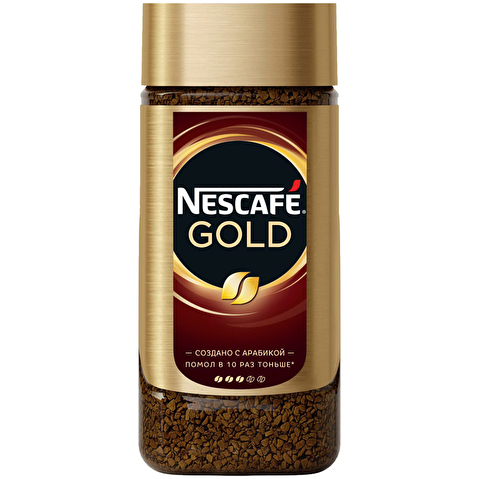 Кофе растворимый NESCAFE Gold, сублимированный, стеклянная банка, 190г