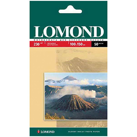 Фотобумага LOMOND 10x15см, 230г/м2, глянцевая, односторонняя,  50л (0102035)