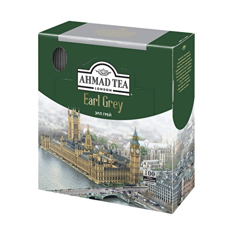 Пакетированный чай черный ароматизированный AHMAD Earl Grey 100x2г, с ярлычком