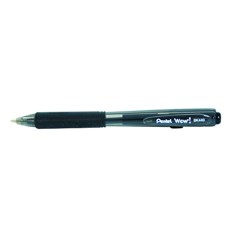 Ручка шариковая автоматическая PENTEL BK440-A, резиновый упор, 1.0мм, корпус трехгранный, черная