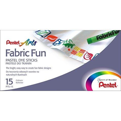 Пастель масляная по ткани PENTEL PTS-15 FabricFun Pastels, 15цв