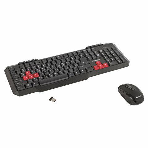 Комплект SONNEN WKM-1811: клавиатура беспроводная 112 + мышь беспроводная 4 кнопки, USB, черный