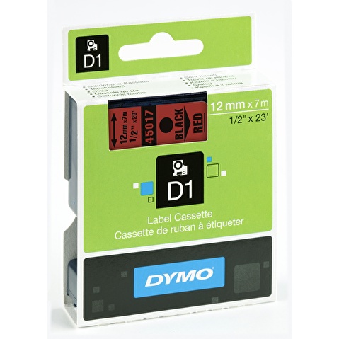 Лента для этикет-принтеров DYMO D1 для Pocket/3500/LM100/LM150/LP350/LM210D, 12мм х 7м, черный/красный, пластик (S0720570)