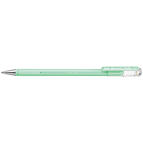 Ручка гелевая PENTEL K108-PK Hybrid Milky, 0.4/0.8мм, пастельная салатовая