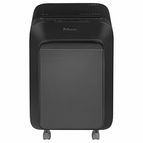 Уничтожитель документов FELLOWES LX211, 2х12 мм, 15 листов, 23л, секретность DIN P-5, черный