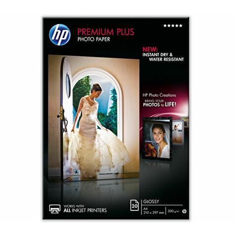 Фотобумага HP А4, 300г/м2, глянцевая фотобумага высшего качества,  20л (CR672A)
