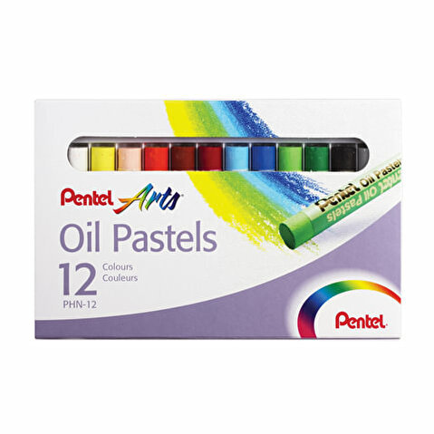 Пастель масляная PENTEL PHN4-12, 12цв, круглое сечение