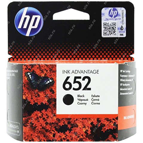 Картридж HP F6V25AE, для DJ IA 1115/2135/3635/4535/3835/4675, 360стр, Black (№ 652)