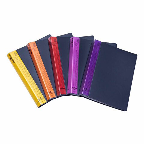 Папка DURABLE Duralook Color 2422-03, A4, с 20 прозрачными вкладышами, антрацит/красный