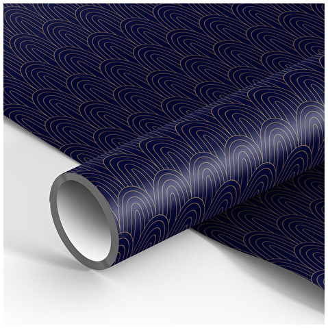 Упаковочная бумага глянцевая, 70х100см, MESHU Dark blue, 1 лист, 90г/м2