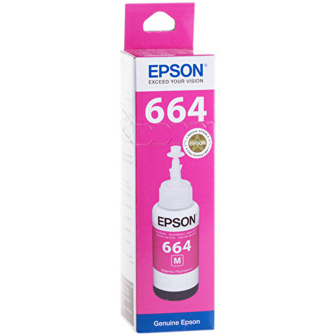 Картридж EPSON T6643 для L100/L110/L200/L210/L300/L350/L355/L550, 7500стр, Magenta