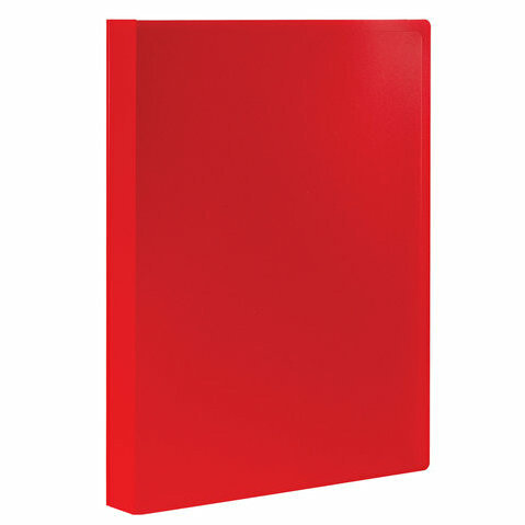 Папка STAFF эконом А4 с  30 прозрачными вкладышами, пластик 0.5мм, красная