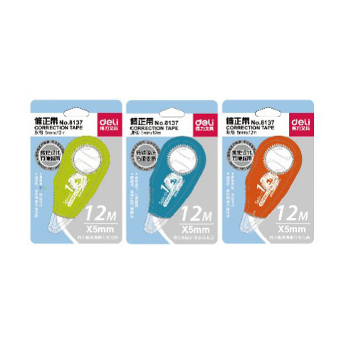 Корректирующая лента DELI  5мм х 12м, корпус ассорти (E8137)