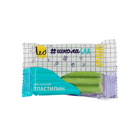 "Лео" "ШколаСад" Пластилин классический, группа 2 LMC-50 50 г ( в пакете ) 1 цв. салатовый/light green