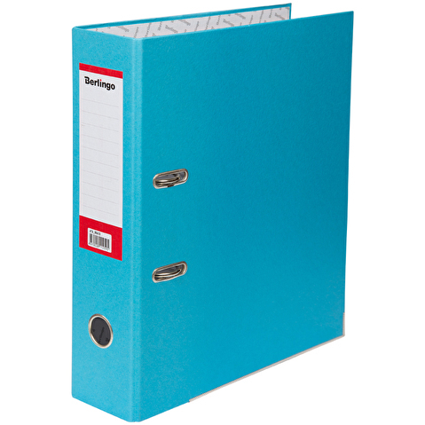 Папка-регистратор BERLINGO Hype  картон,  А4,  80мм, крафт-бумага, голубая, с металлическим уголком