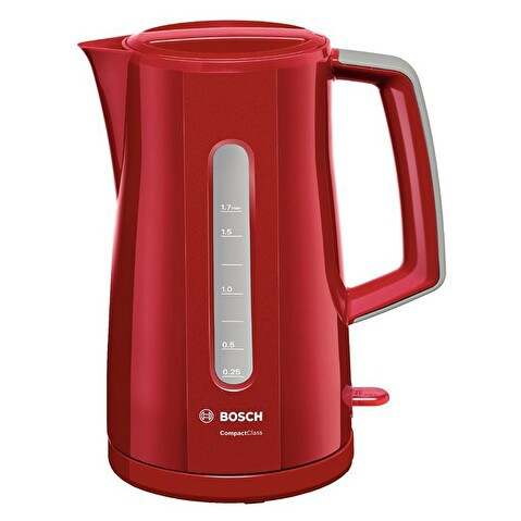 Чайник электрический BOSCH TWK3A014, 2400Вт, 1.7л, пластик, красный