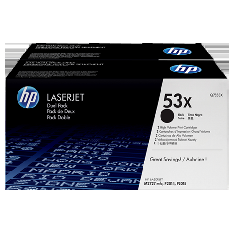 Картридж HP-Q7553XD для LJ P2014, 2х7000стр, Black, 2шт/уп