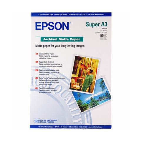 Фотобумага EPSON A3+, 192г/м2, матовая архивная,  50л (EPPS041340)