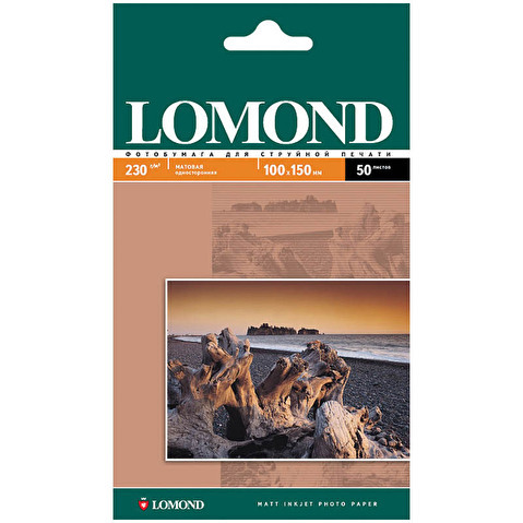 Фотобумага LOMOND 10x15см, 230г/м2, матовая, односторонняя, 50л (0102034)