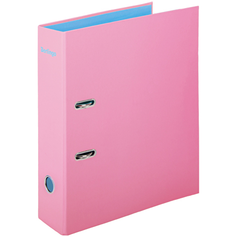 Папка-регистратор BERLINGO Haze  картон матовый ламинированный,  А4,  80мм, розовая, без металлического уголка