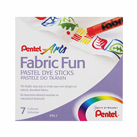 Пастель масляная по ткани PENTEL PTS-7 FabricFun Pastels, 7цв