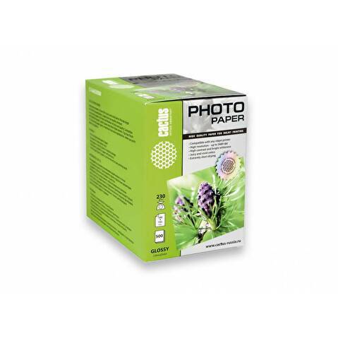 Фотобумага CACTUS 10x15см, 230г/м2, глянцевая, 500л (CS-GA6230500)