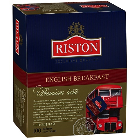 Пакетированный чай черный RISTON English Breakfast 100х2г, алюминиевый конверт