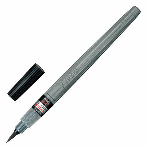 Кисть c пигментными чернилами PENTEL XFP5M Brush Pen, черная, средняя