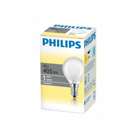 Лампа накаливания PHILIPS 40W/E14,  матовая, шарик