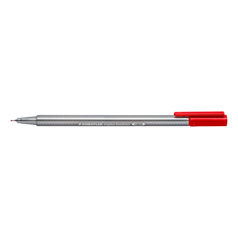 Ручка капиллярная STAEDTLER Triplus 334-2, 0.3мм, трехгранный корпус, красная